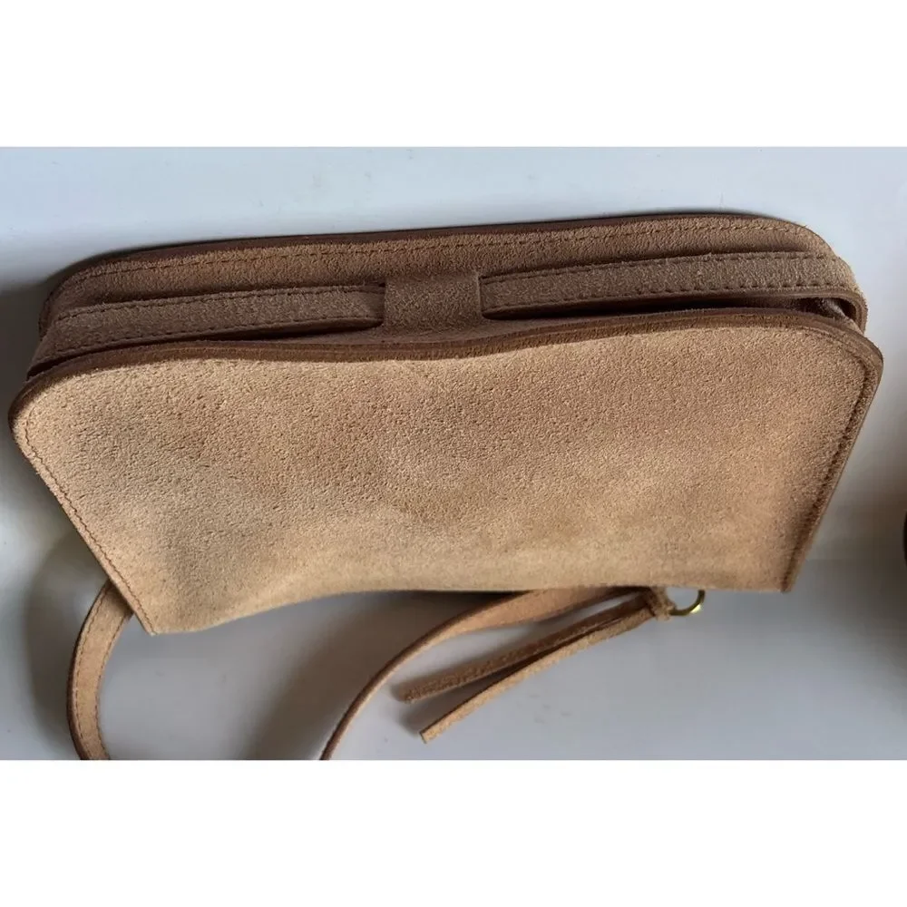 Madewell The Simple Suede Crossbody Bag in Blush ~ Excellent